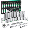 SK Tools USA - 30 Piece 1/4" Drive, 6 Point, Standard & Deep, Metric Chrome Socket Set - Ridge Toolbox