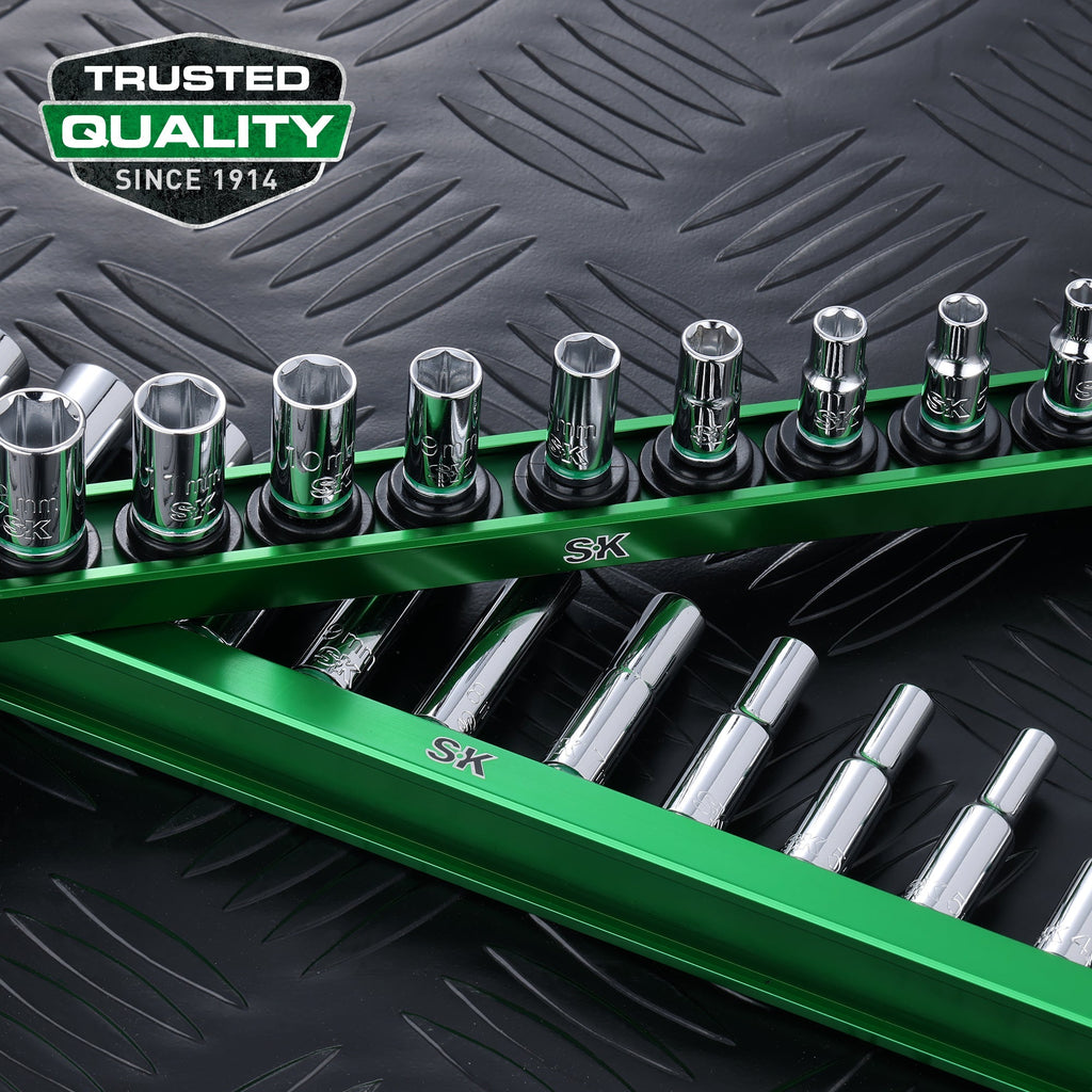 SK Tools USA - 1/4" Drive, 11 Piece, 6 Point, Metric, Standard Chrome Socket Set - Ridge Toolbox