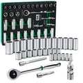 SK Tools USA - 31 Piece 1/2" Drive, 6 Point, Standard & Deep, Metric Chrome Socket Set - Ridge Toolbox