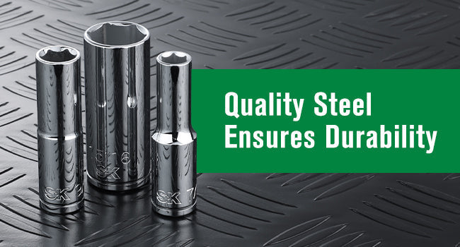 SK Tools USA - 1/2" Drive, 11 Piece, 6 Point, SAE, Deep Chrome Socket Set - Ridge Toolbox