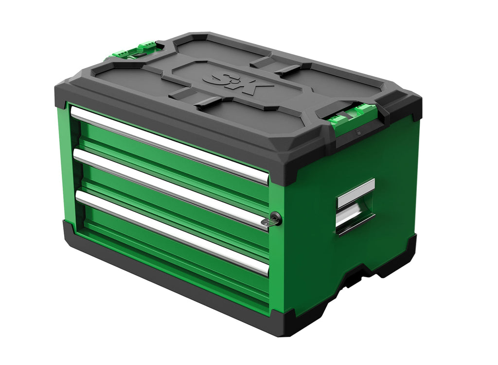 SK Tools USA - Stackable Tool Box with 3 Drawers for Ultimate Storage Convenience - Ridge Toolbox