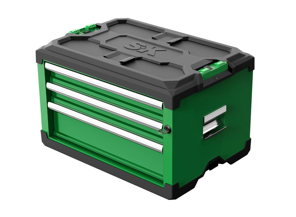 SK Tools USA Modular Tool Box - 3-Drawer Stackable Steel Storage Solution - Ridge Toolbox