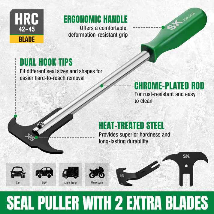 SK Tools USA - Seal Puller with 2 Extra Blades, #SK03482 - Ridge Toolbox