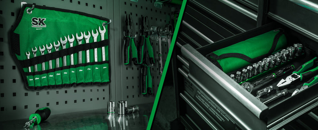 SK Tools USA - 11 Piece 6 Point Metric SuperKrome Combination Wrench Set - Ridge Toolbox