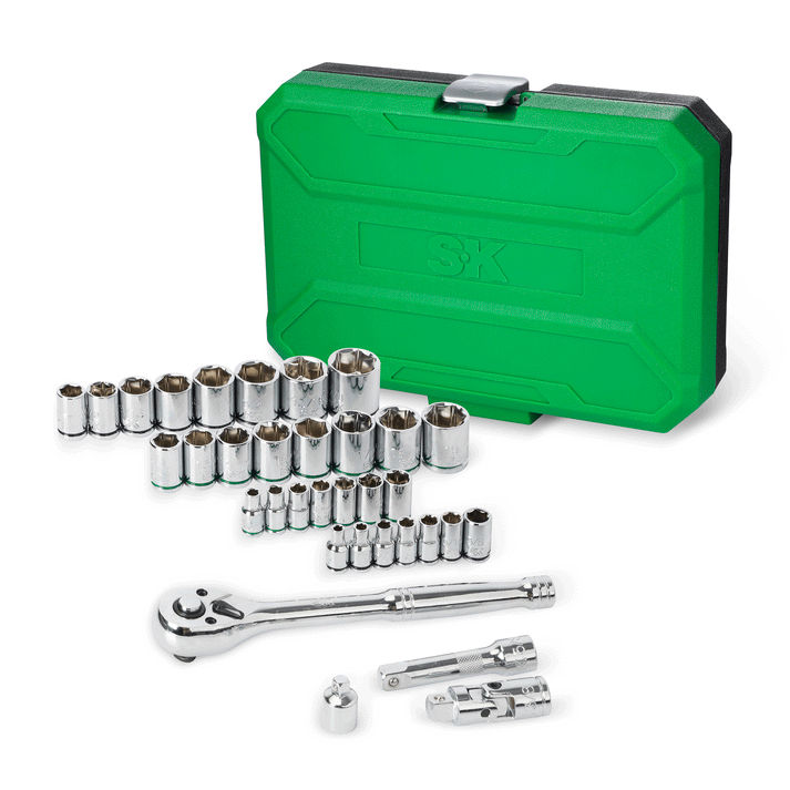 SK Tools USA - 1/4" & 3/8" Drive 34 Piece Socket Set, #SK01541 - Ridge Toolbox