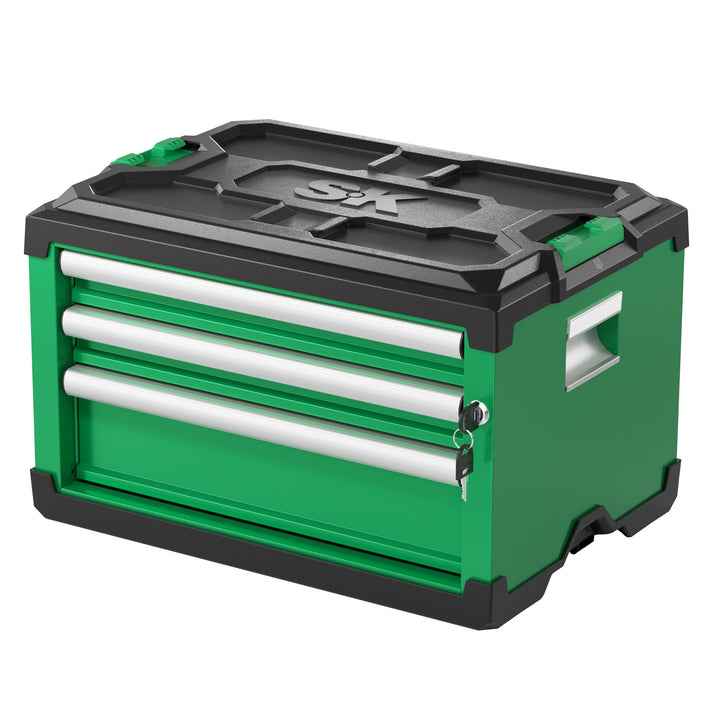 SK Tools USA - Modular Stackable Storage Toolbox, 3-Drawer: 2 Shallow, 1 Deep - Ridge Toolbox