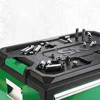 SK Tools USA - Modular Stackable Storage Toolbox, 3-Drawer: 2 Shallow, 1 Deep - Ridge Toolbox