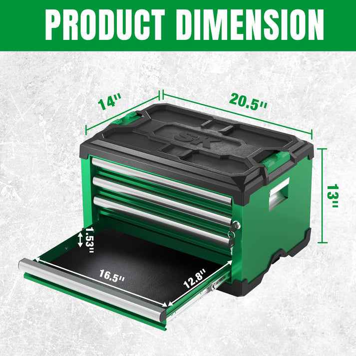 SK Tools USA - Modular Stackable Storage Toolbox, 4-Drawer, #SK03146 - Ridge Toolbox