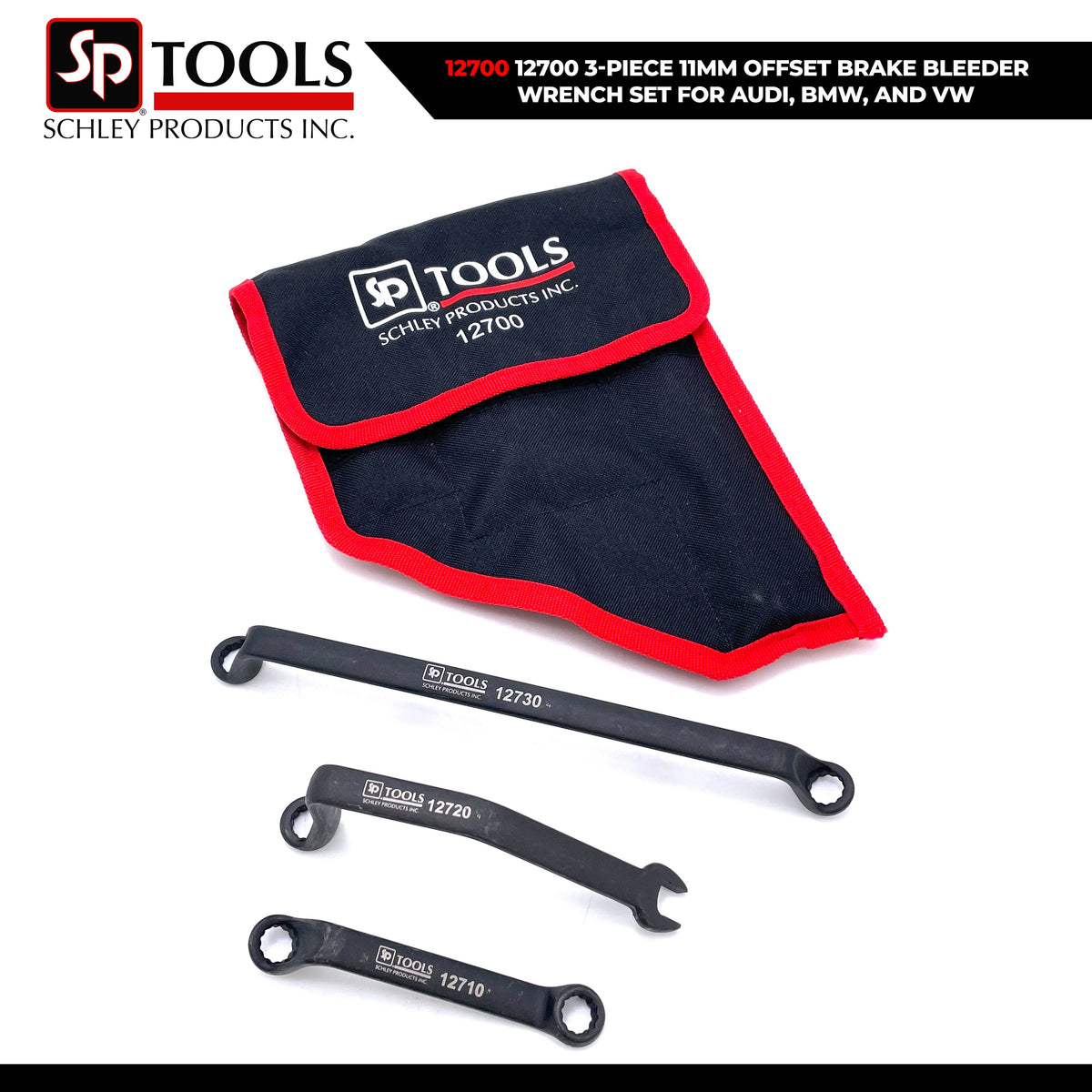 Schley Tools - 3-PIECE 11MM OFFSET BRAKE BLEEDER WRENCH SET FOR AUDI, BMW, and VW