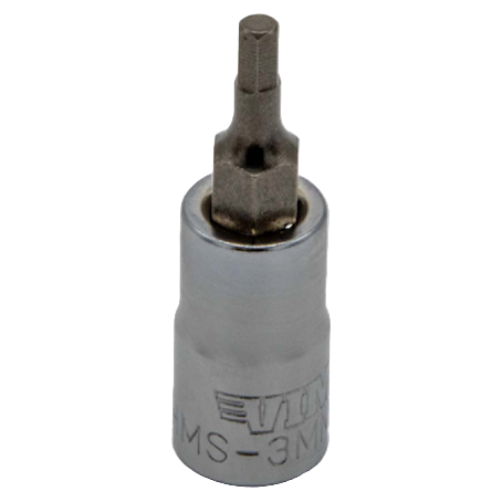 VIM Tools - Hex Bit, Satin Chrome 3/8” sq. dr. Bit Holder (3mm-9mm) - Ridge Toolbox