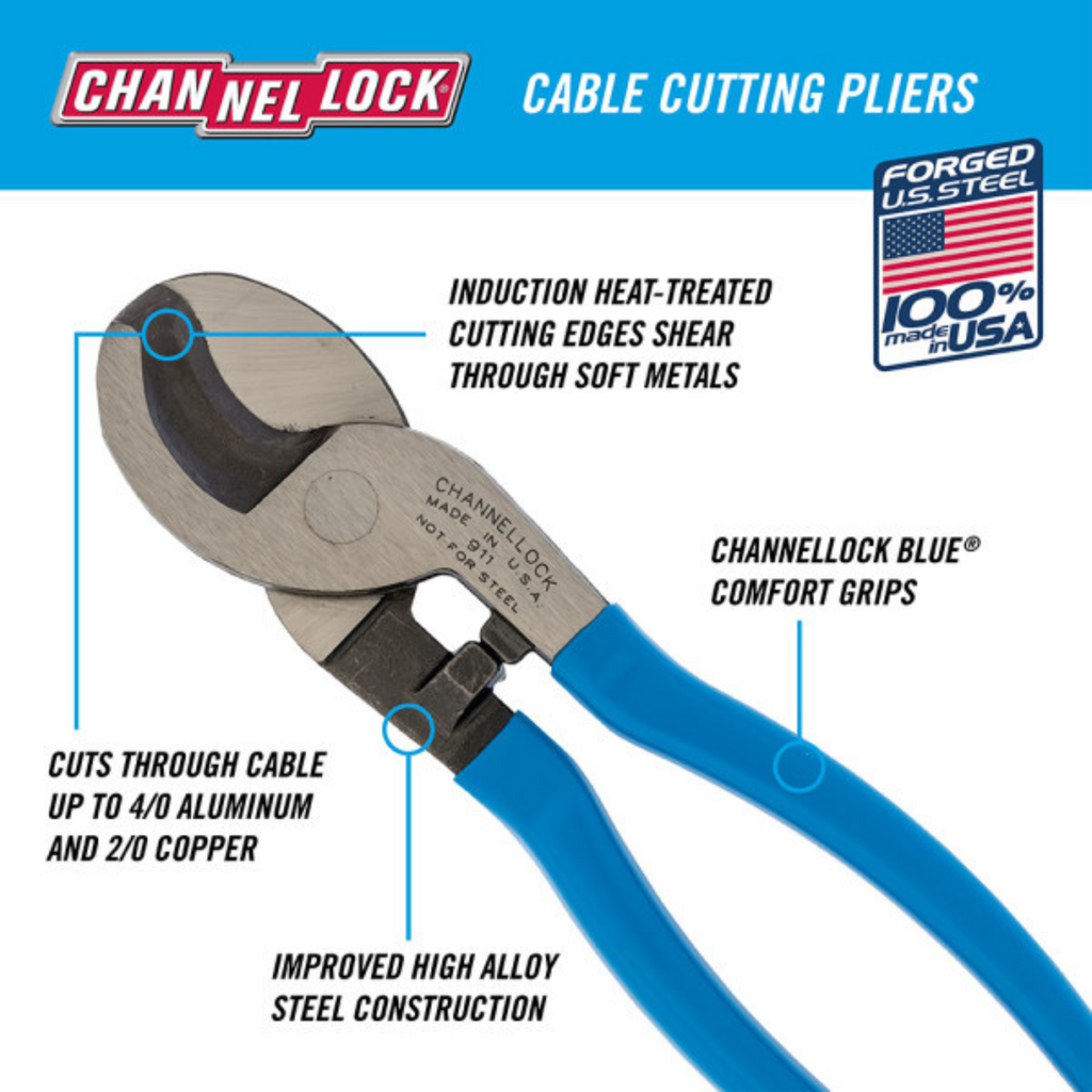 Channellock 9.5-Inch Cable Cutting Pliers