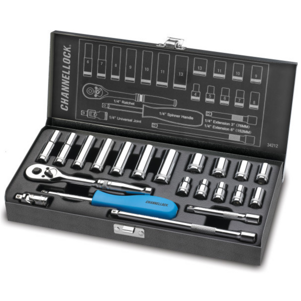 Channellock 21pc 1/4" Metric Drive Socket Set - Durable & Versatile Tools