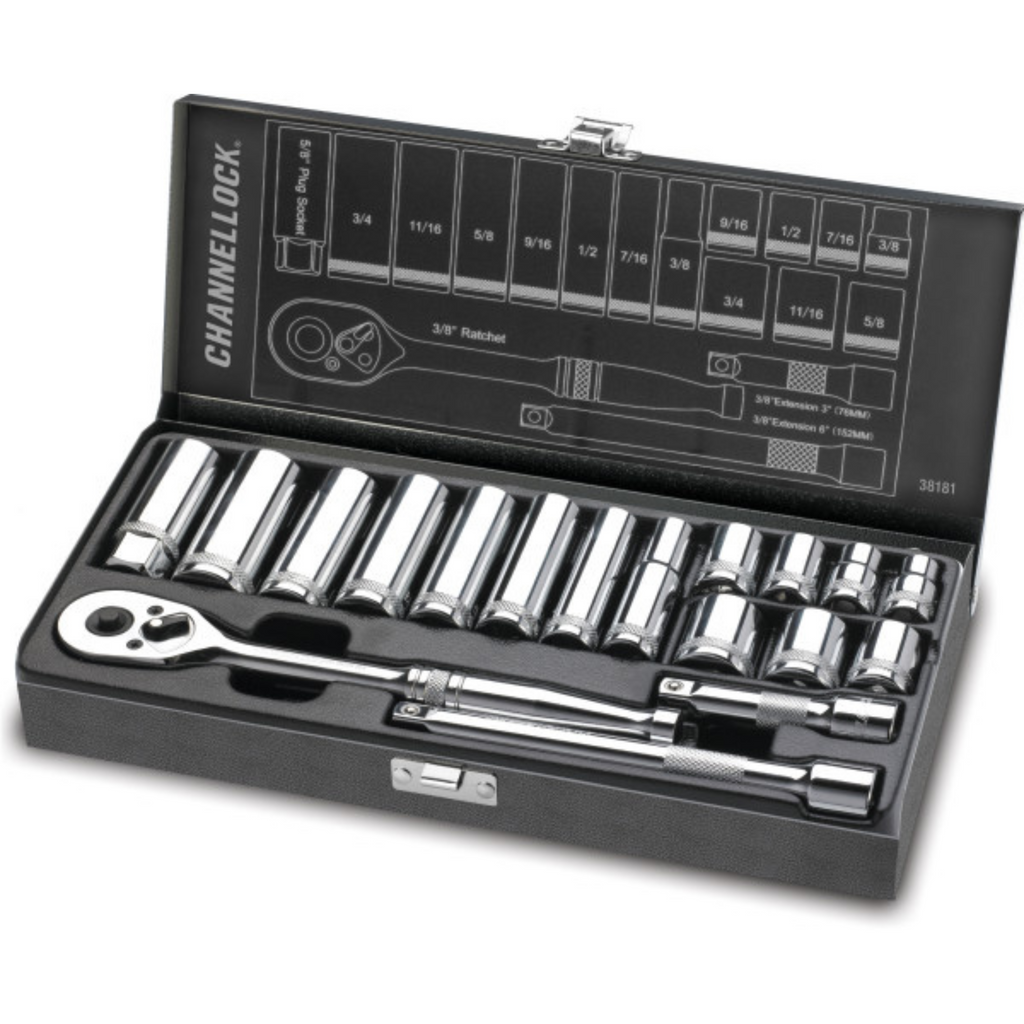 Channellock 18pc 3/8" SAE Drive Socket Set - Precision & Durability