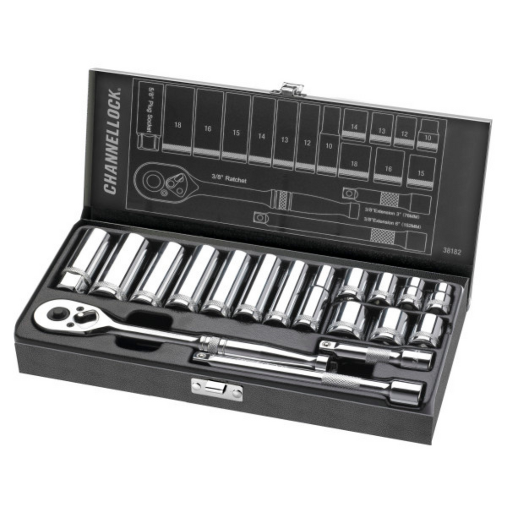 Channellock 18pc 3/8" Metric Drive Socket Set