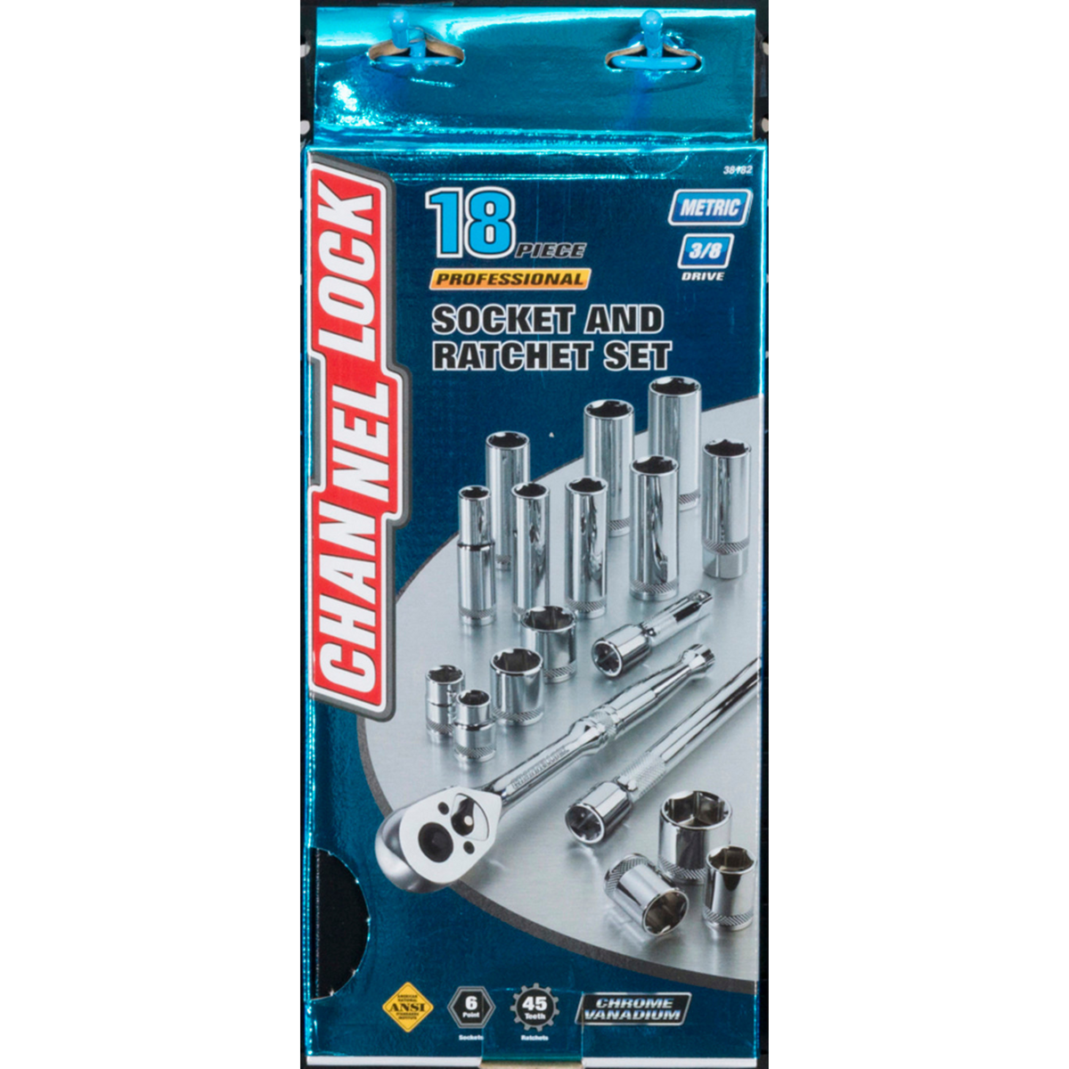 Channellock 18pc 3/8" Metric Drive Socket Set
