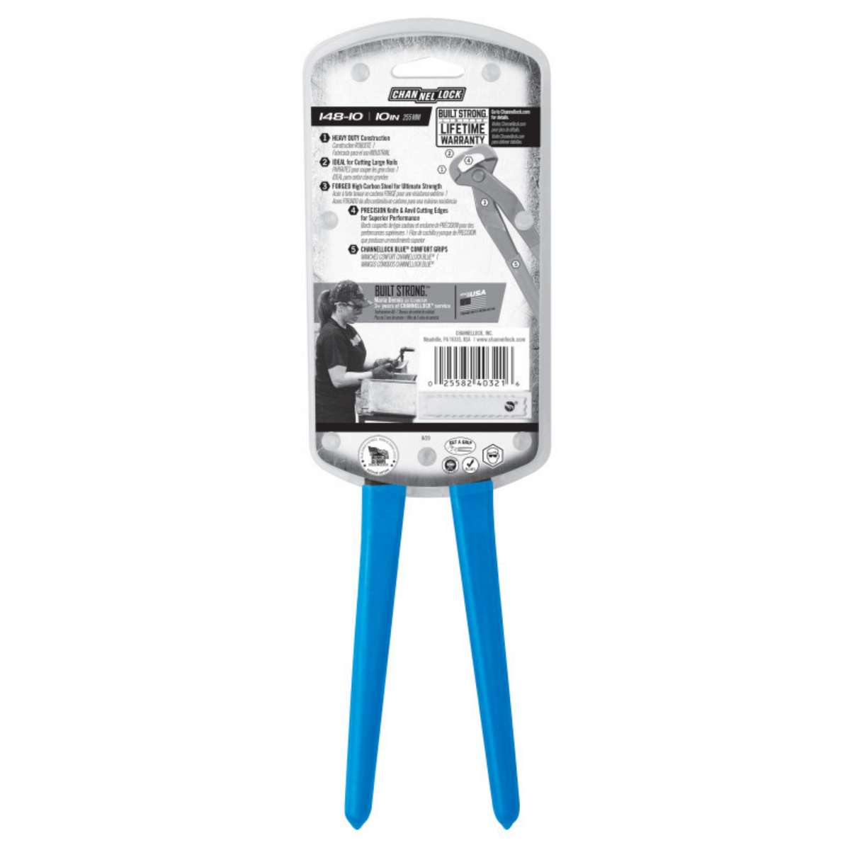 Channellock 10-Inch End Nipper Cutting Pliers - Ridge Toolbox