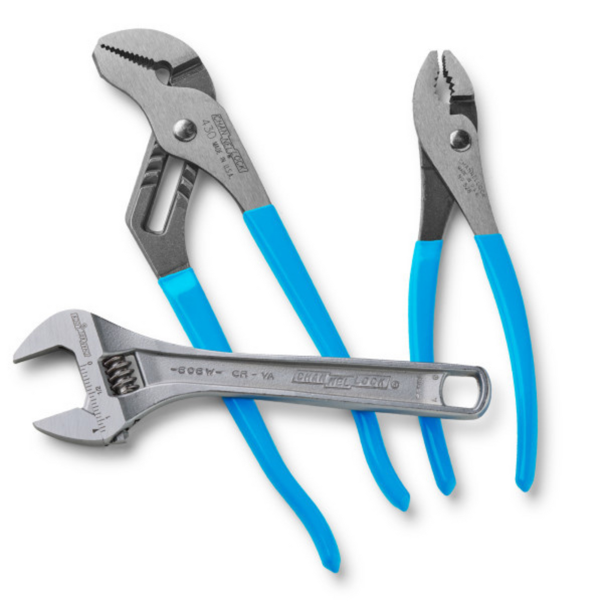Channellock 3pc Plier Set: 430, 528, 808W, Poly-Bagged - Ridge Toolbox