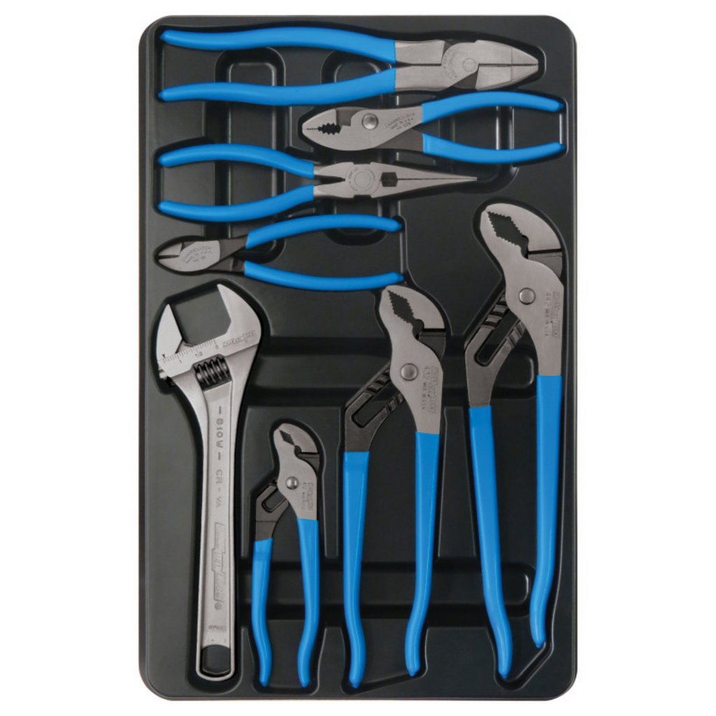 Channellock 8pc V-Jaw Pliers Set with Wrench - Ridge Toolbox