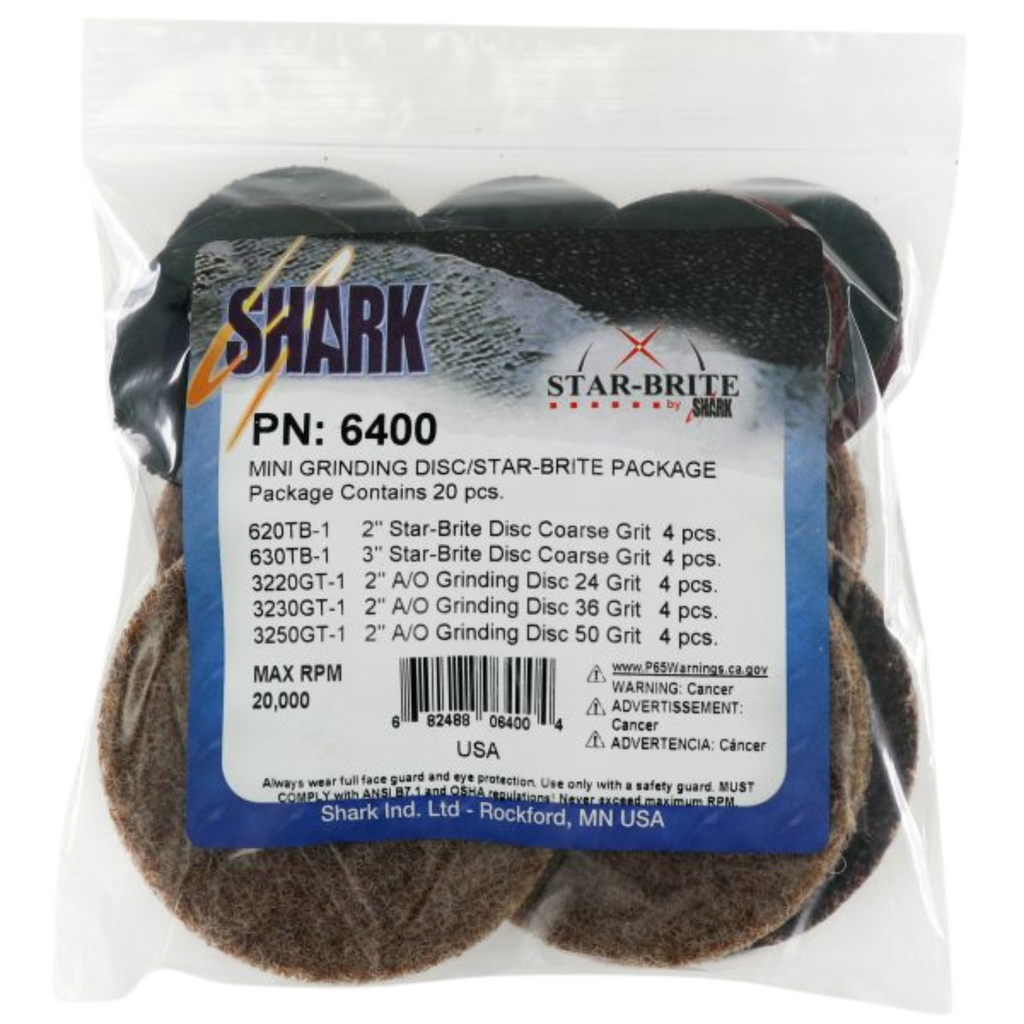 Shark Industries - 20 PCS. 2″ & 3″ Kit – Mini Grinding & Surface Conditioning - Ridge Toolbox
