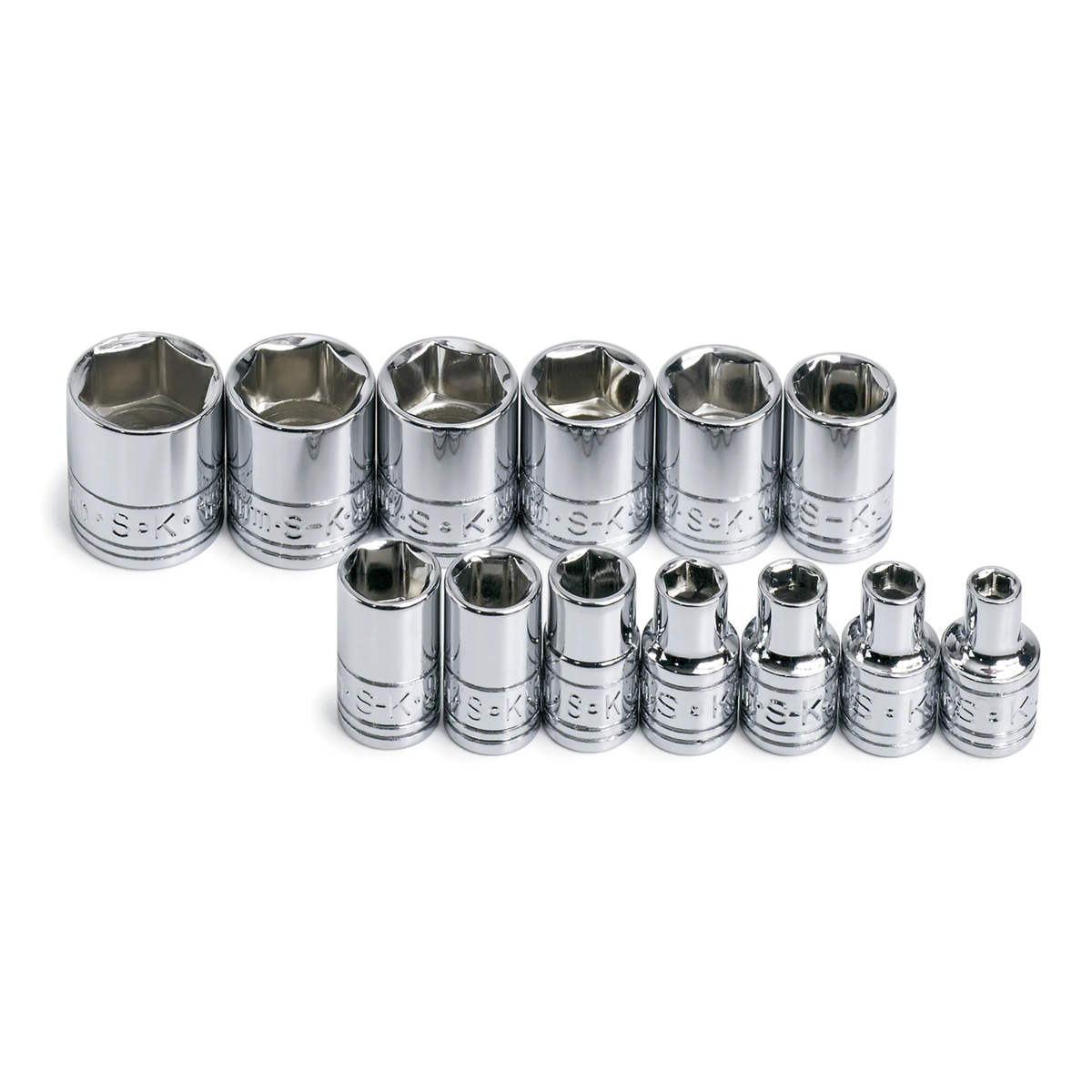 SK Tools USA - 13 Piece 1/4" Drive 6 Point Standard Metric Chrome Socket Set - Ridge Toolbox
