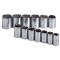 SK Tools USA - 13 Piece 1/2" Drive 12 Point Standard Metric Chrome Socket Set - Ridge Toolbox