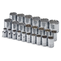 SK Tools USA - 24 Piece 1/2" Drive 12 Point Standard Metric Chrome Socket Set - Ridge Toolbox