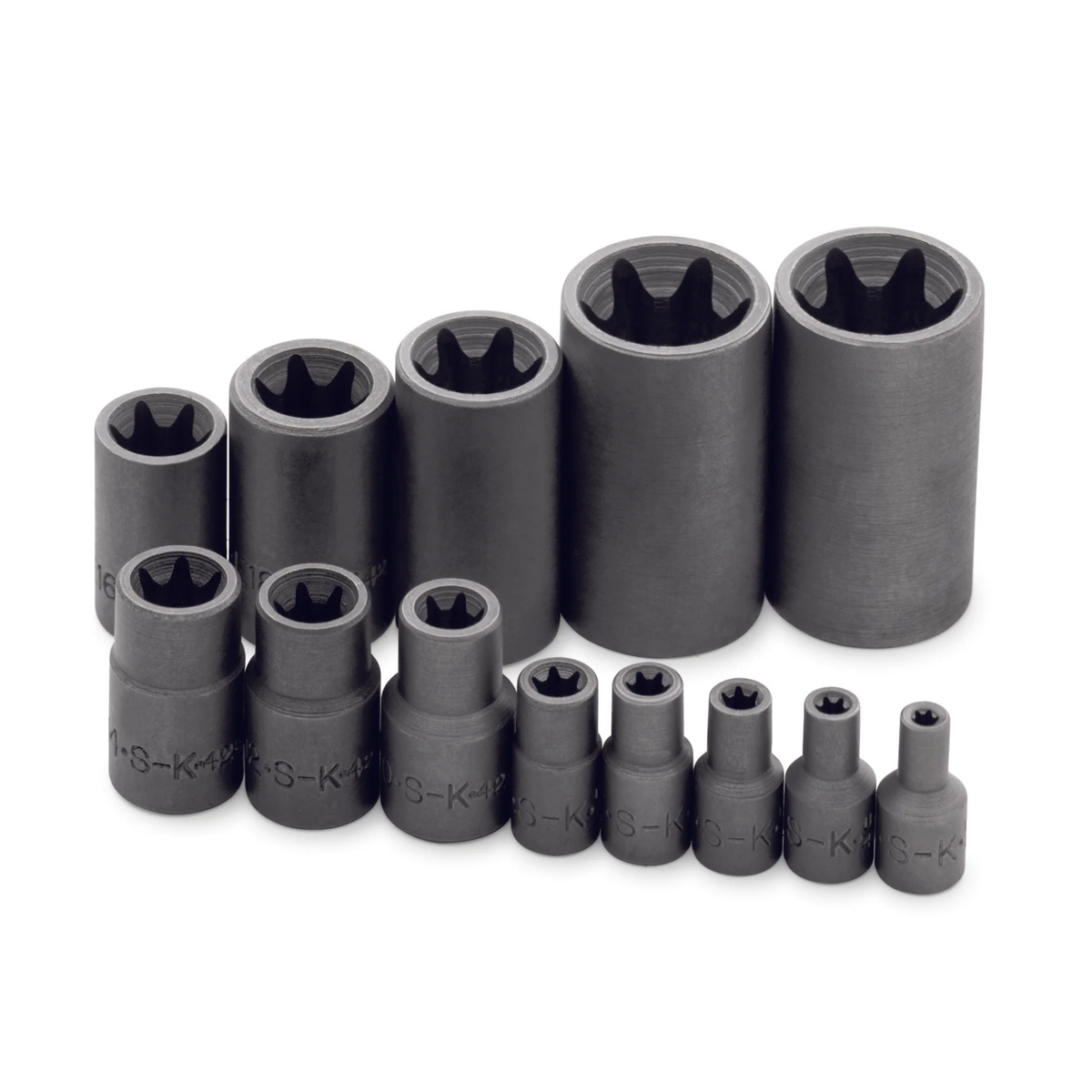 SK Tools USA - 13 Piece 1/4", 3/8" and 1/2" Drive Female TORX® Socket Set - Ridge Toolbox