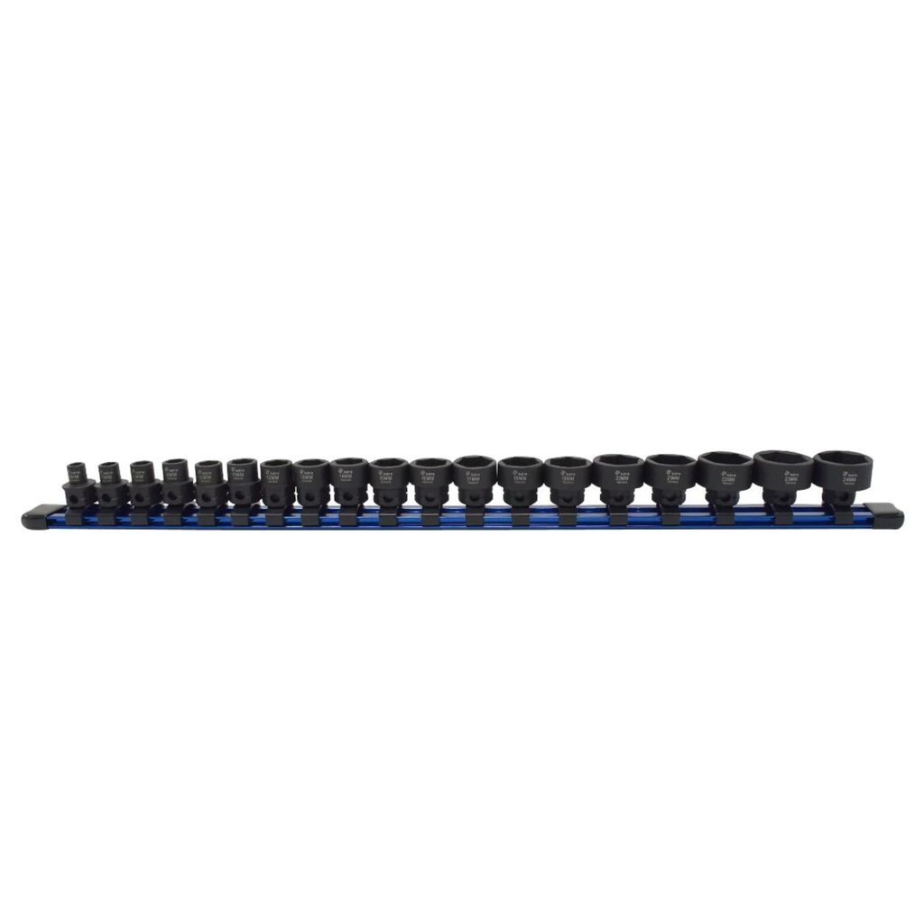 Astro Pneumatic - 19pc 3/8" Drive Low Profile Nano Impact Socket 6-24mm - No Skips - Ridge Toolbox