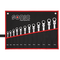 Sonic Tools - Flexible Ratcheting Wrench 12pt. Set in Pouch, 12 pcs. - Ridge Toolbox