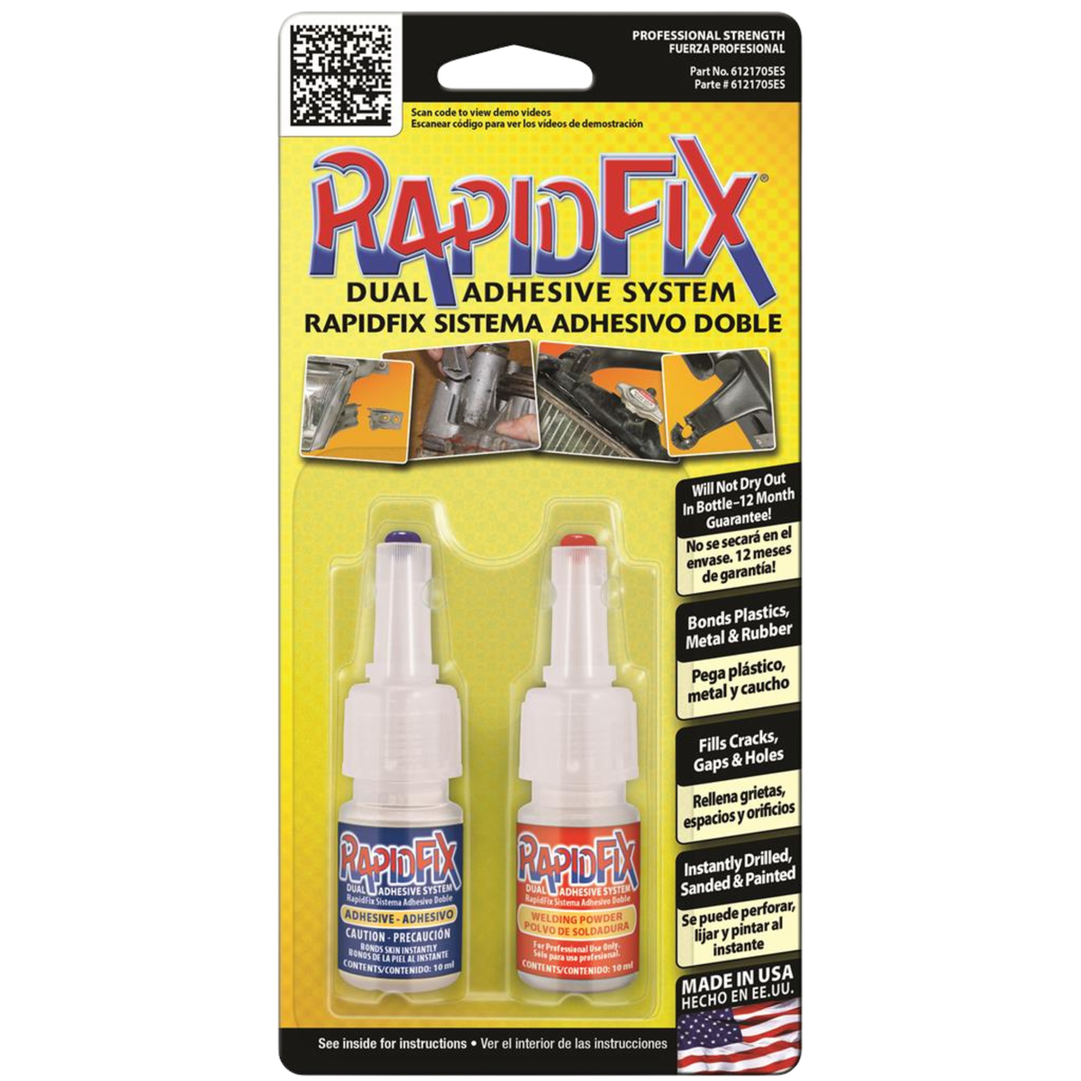 RapidFix - Automotive Dual Adhesive System, 10ml (Single Pack, 12 Pack, Case of 6 / 12-Packs) - Ridge Toolbox