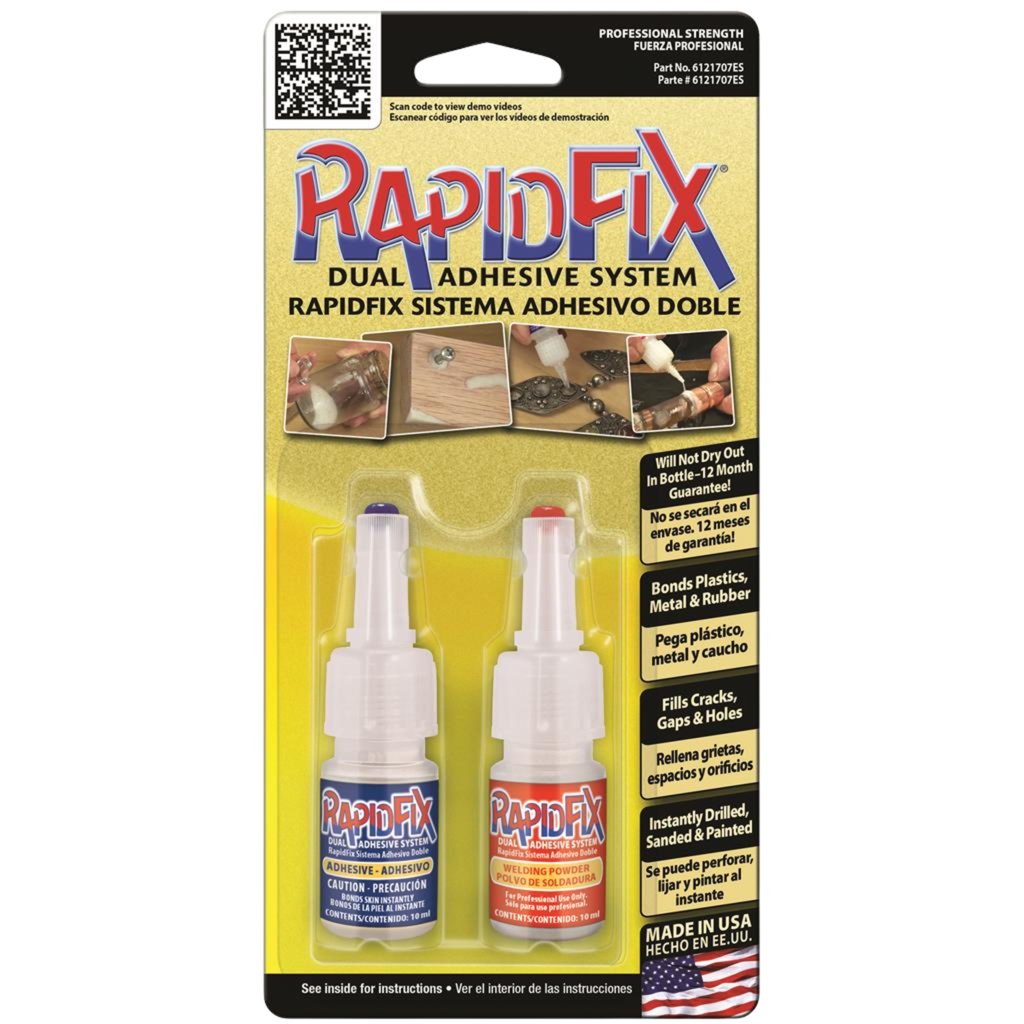 RapidFix - Hardware Dual Adhesive System, 10 ml (Single Pack, 12 Pack, Case of 6 / 12-Packs) - Ridge Toolbox