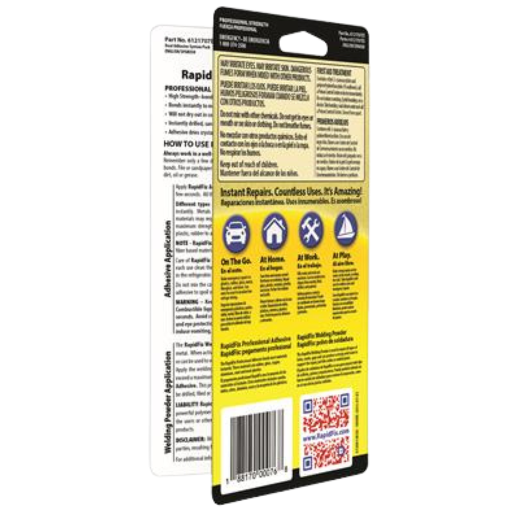 RapidFix - Hardware Dual Adhesive System, 10 ml (Single Pack, 12 Pack, Case of 6 / 12-Packs) - Ridge Toolbox