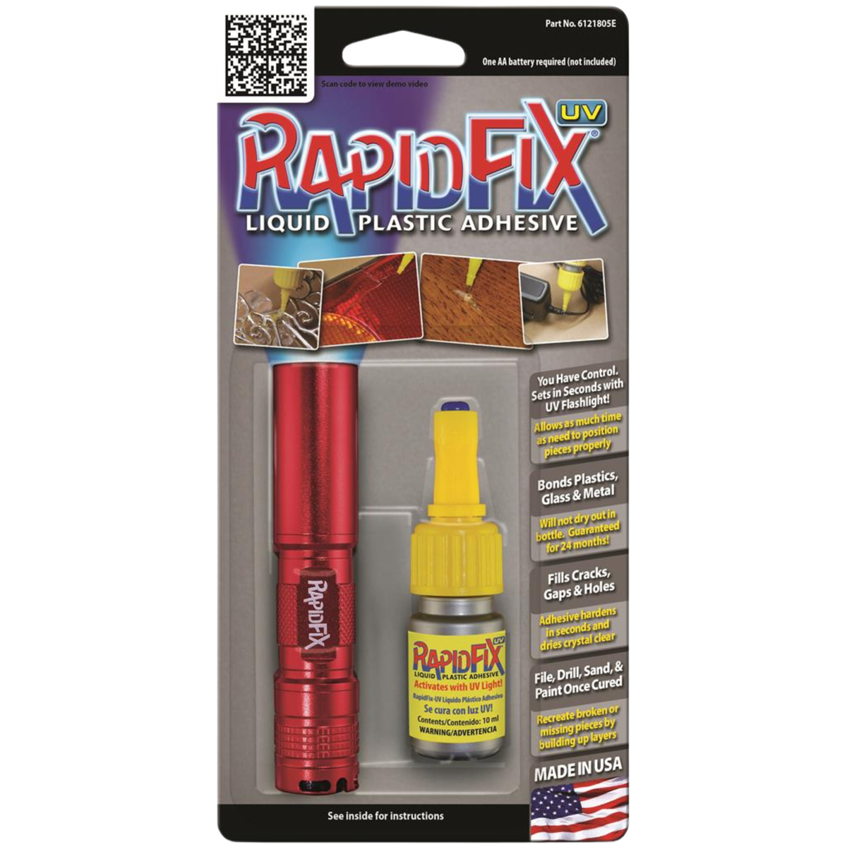 RapidFix - UV 10 ml w/ Flashlight (Single Pack, 12 Pack, Case of 6 / 12-Packs) - Ridge Toolbox