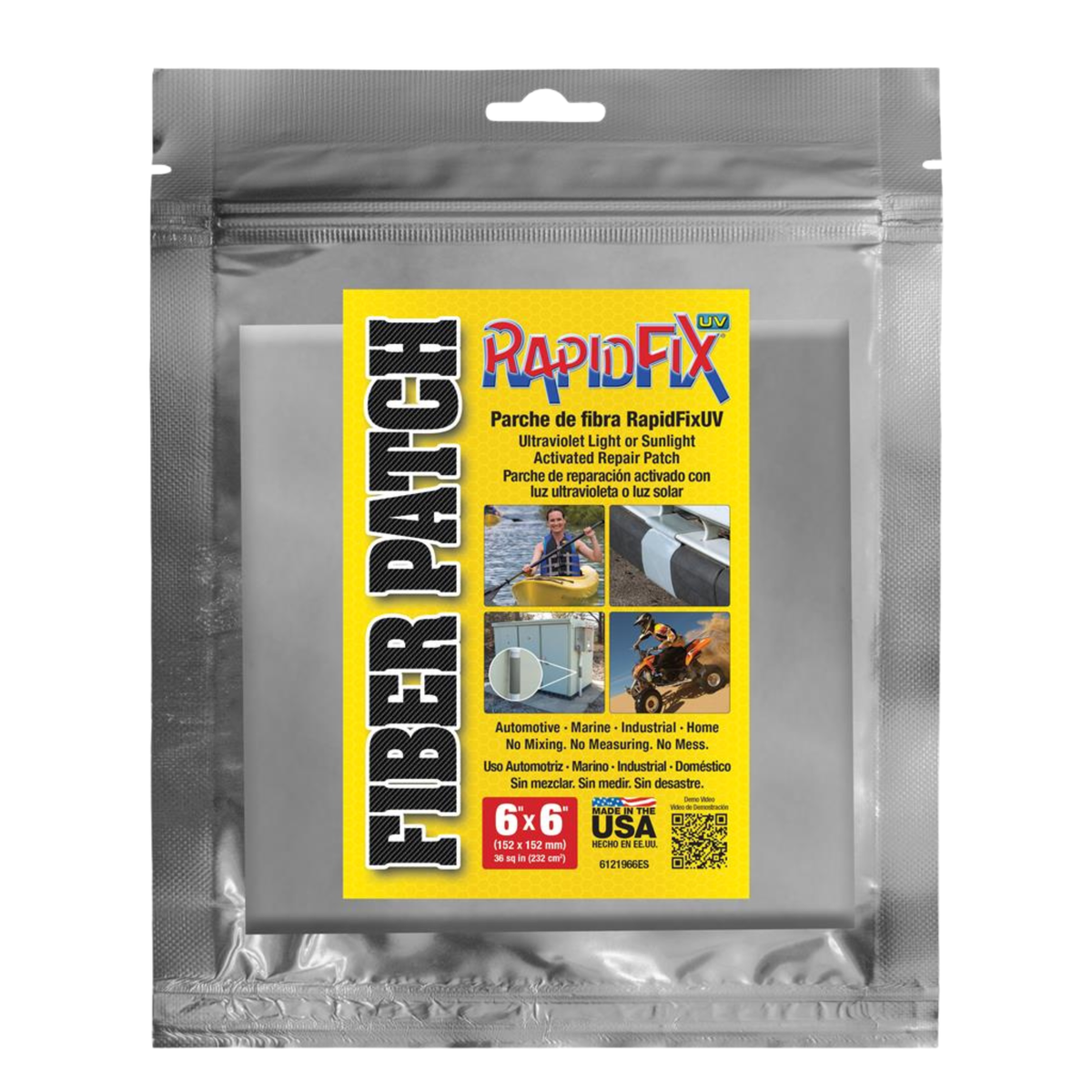 RapidFix - UV Fiber Patch 6"x6" (36 sq inches) - Ridge Toolbox