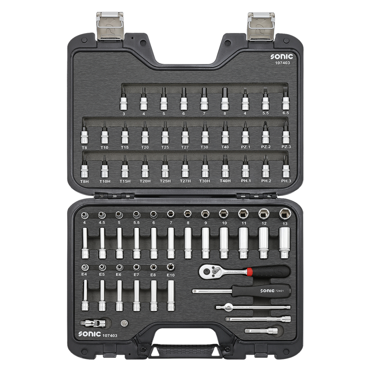 Sonic Tools - MCS Combination Set 1/4'', 74-pcs - Ridge Toolbox