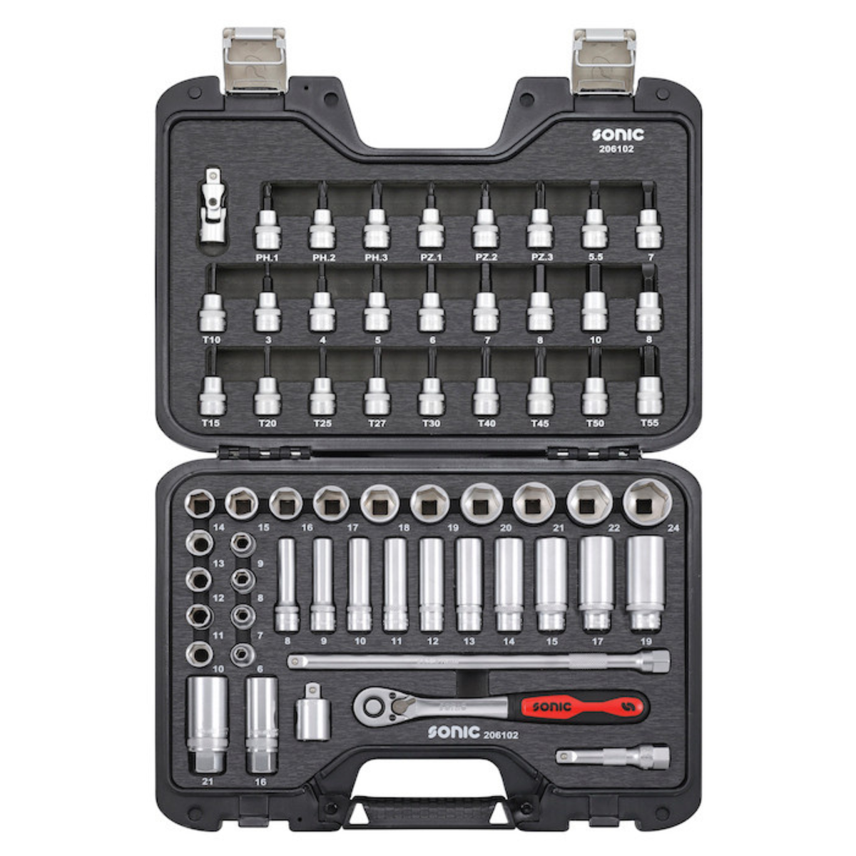 Sonic Tools - MCS Socket and Bit Socket Set 3/8", 61-PCS - Ridge Toolbox