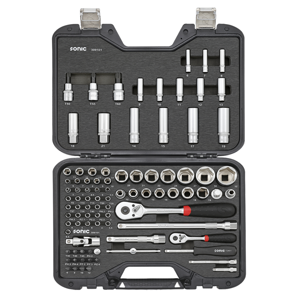 Sonic Tools - MCS Metric Combination Set 1/4" 1/2", 91-PCS - Ridge Toolbox
