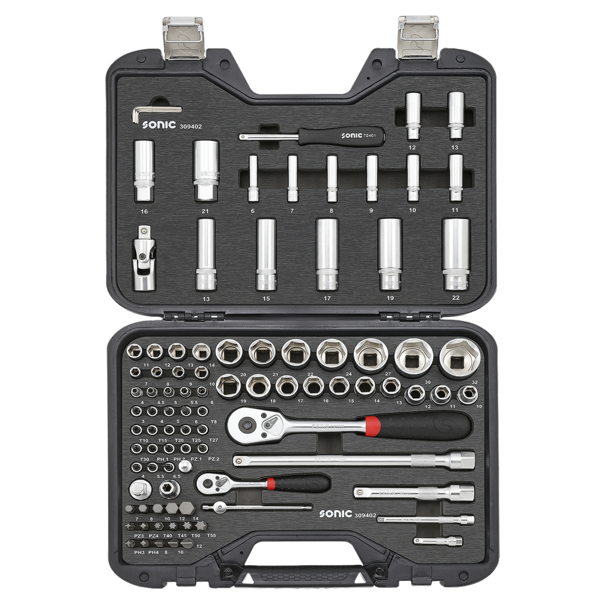 Sonic Tools - MCS Combination Set 1/4", 1/2", 94-pcs. - Ridge Toolbox
