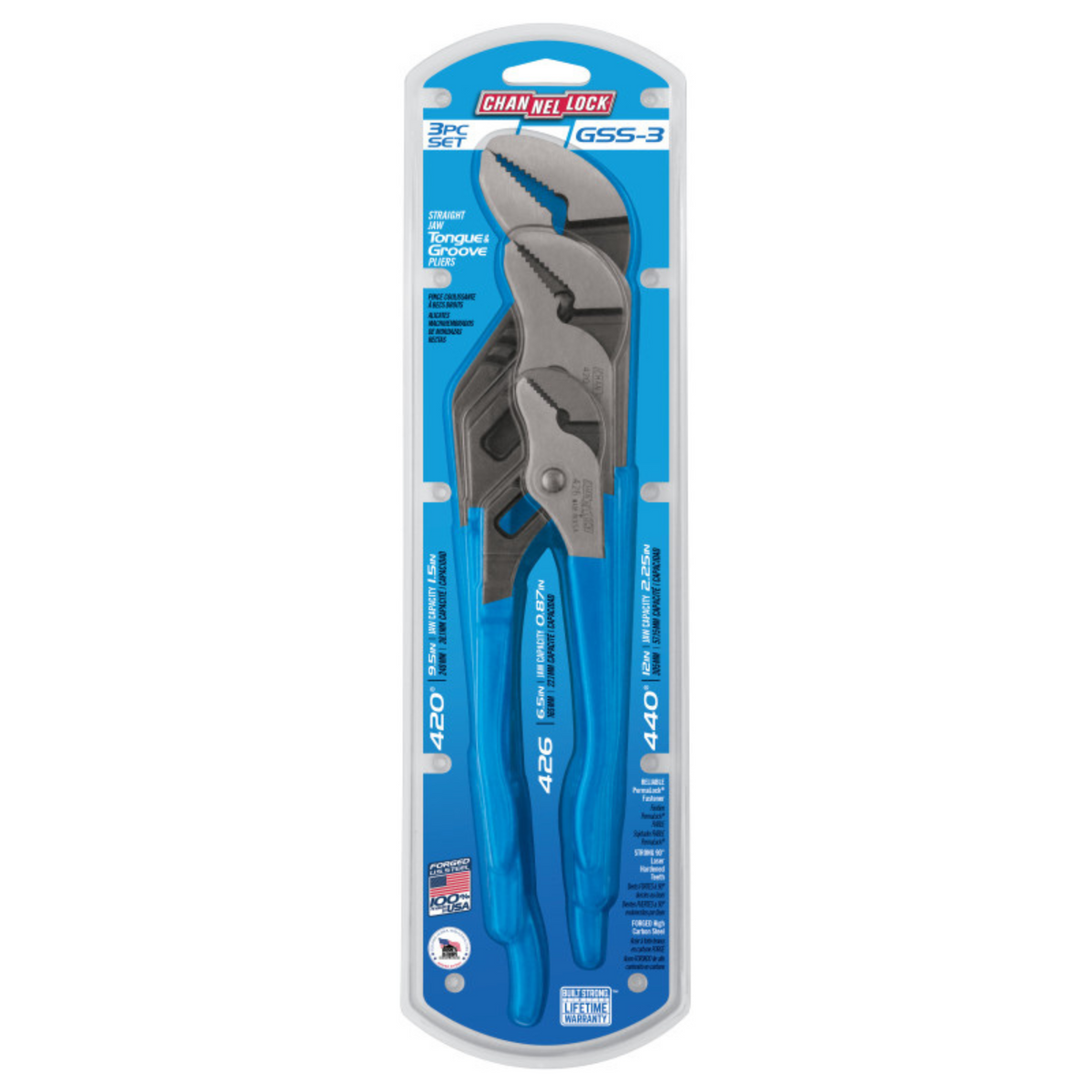 Channellock 3pc Tongue & Groove Pliers Set - Ridge Toolbox