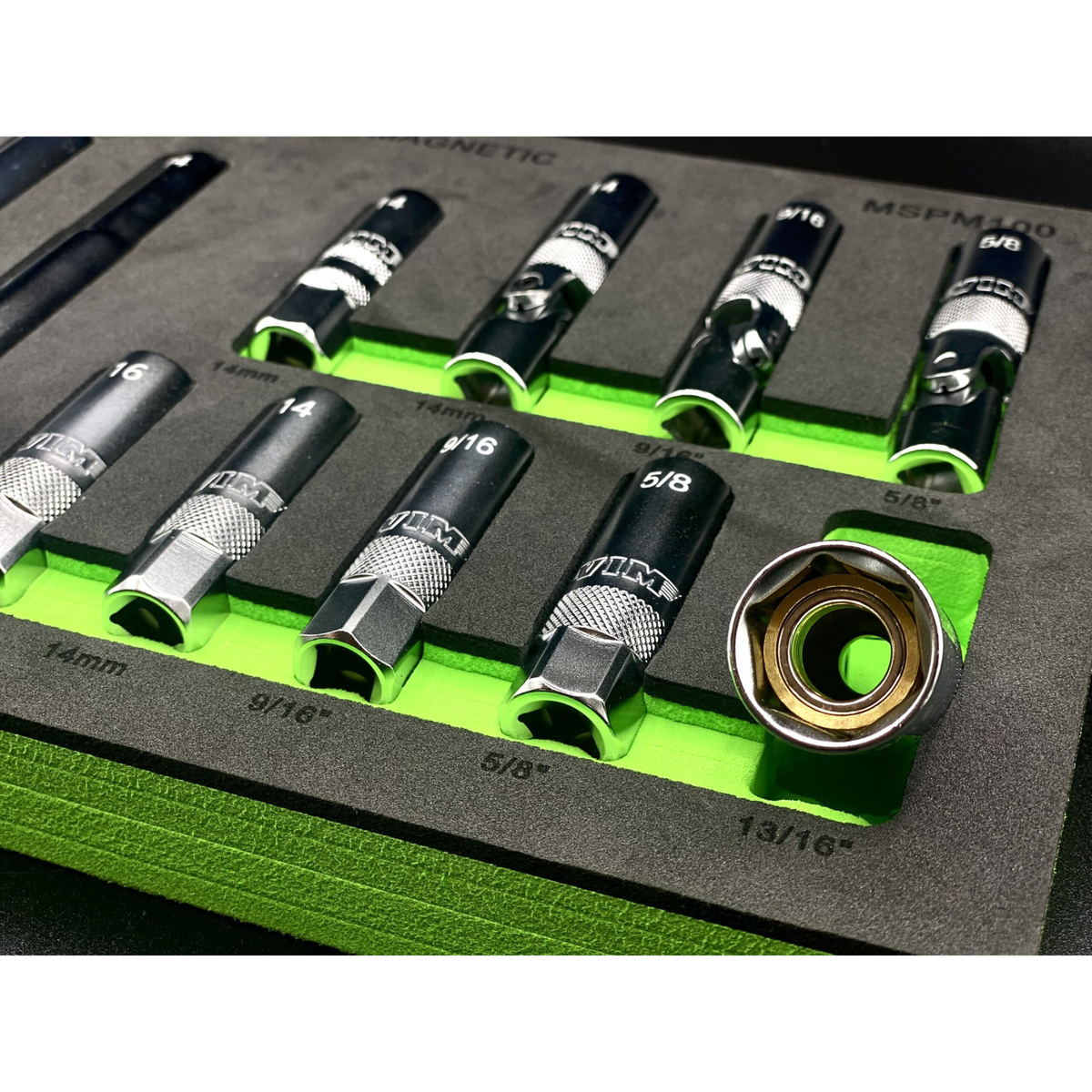 VIM Tools - 12 Piece 3/8″ Dr. Magnetic Spark Plug Master Set - Ridge Toolbox