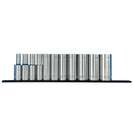 VIM Tools - 12 PC. 3/8'' DR. DEEP METRIC SOCKET SET W/ 12" BLUE MAGRAIL - SMS600 SUBSET