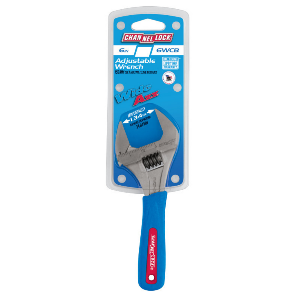 Channellock 6-Inch CODE BLUE® WideAzz® Adjustable Wrench - Ridge Toolbox