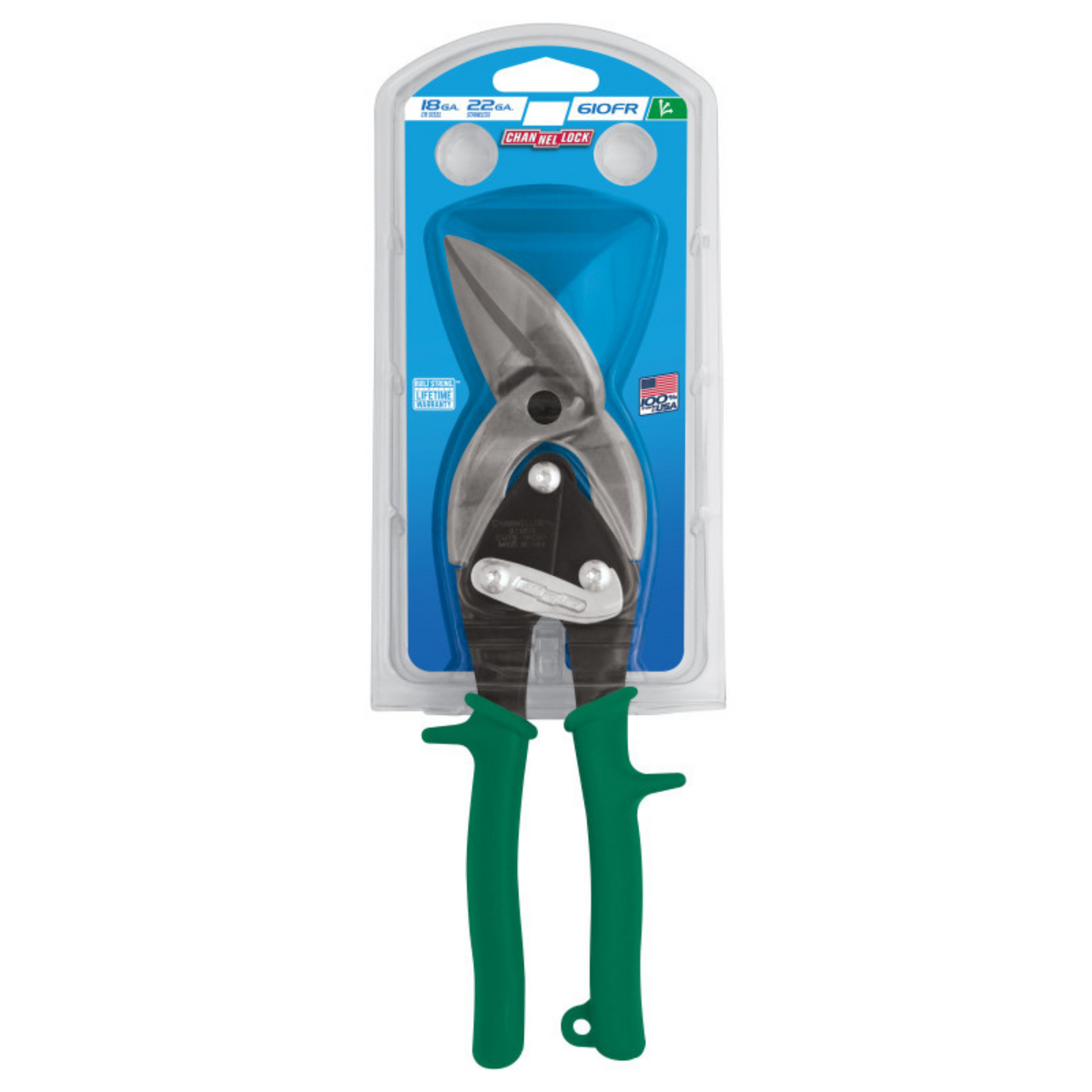 Channellock 10-Inch Offset Right Aviation Snip - Ridge Toolbox