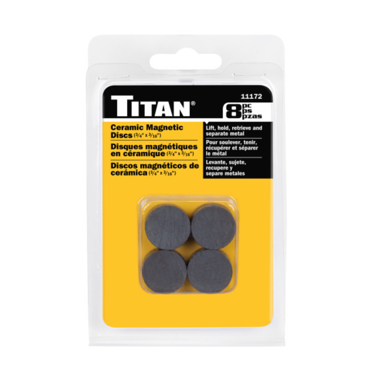 8 pc. 3/4 in. Ceramic Magnetic Discs (11172) - Ridge Toolbox
