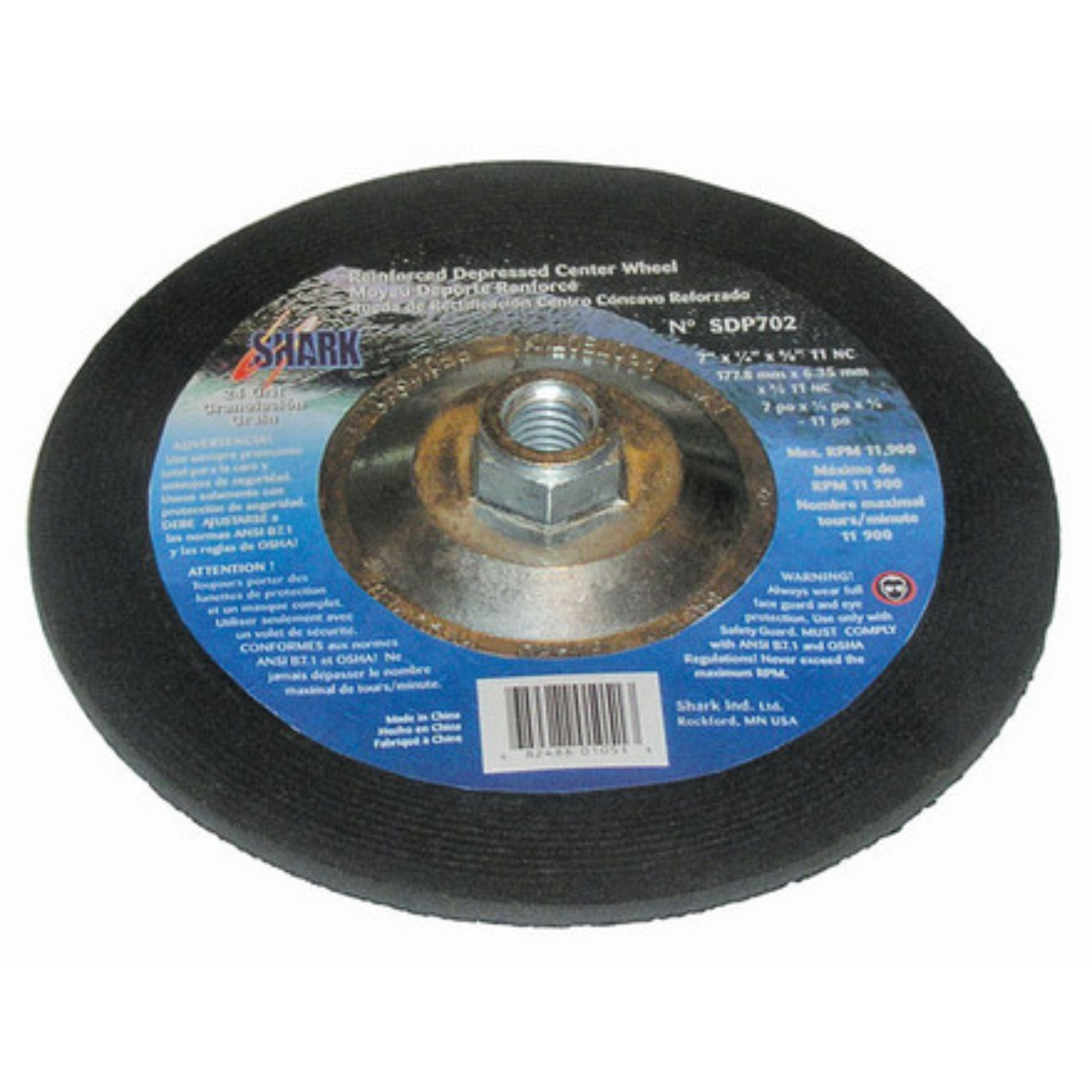 Shark Industries - 5PK - Depressed Center Type 27 Silicon Carbide Grinding Wheels – Hubless. 4.5″ x 1/4″ x 7/8″ – A24R Grit - Ridge Toolbox
