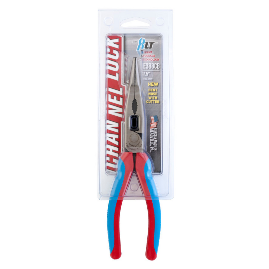 Channellock 8-Inch Bent Nose Pliers with Cutter - CODE BLUE® XLT™ Design - Ridge Toolbox