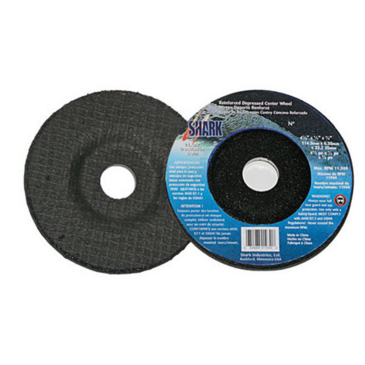 Shark Industries - 25 PK Depressed Center Type 27 Zirconia Grinding Wheels for Stainless Steel – Hubless. 4.5″ x 1/4″ x 7/8″ – 24 Grit - Ridge Toolbox