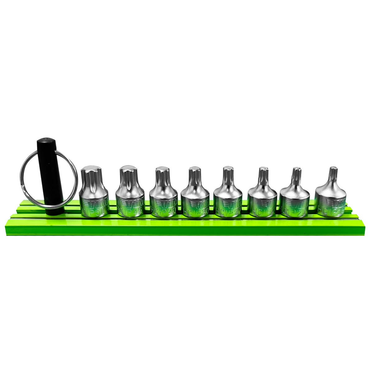 VIM Tools - 8 PC. TORX PLUS 1/4” DR. HALF CUT DRIVER SET W/ MAGRAIL - Ridge Toolbox