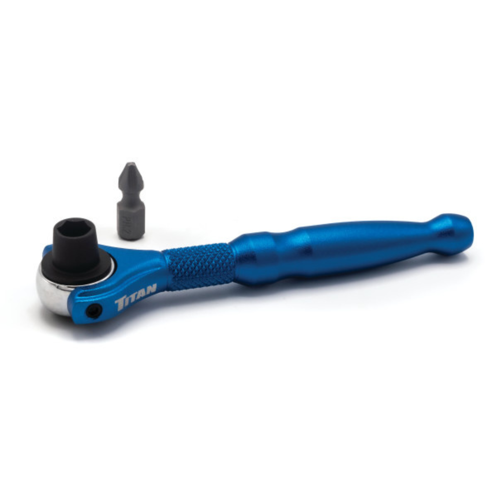 1/4 in. Drive Aluminum Swivel Head Ratcheting Micro Bit Driver (11317) - Ridge Toolbox