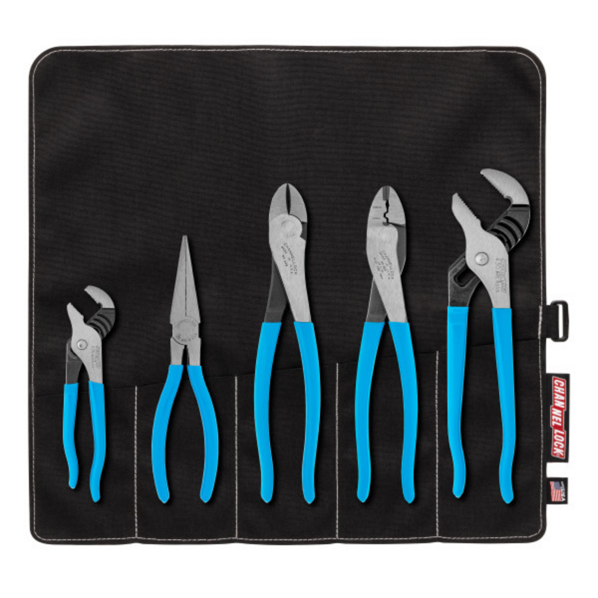 Channellock 5pc Professional Tool Set with Tool Roll - Ridge Toolbox